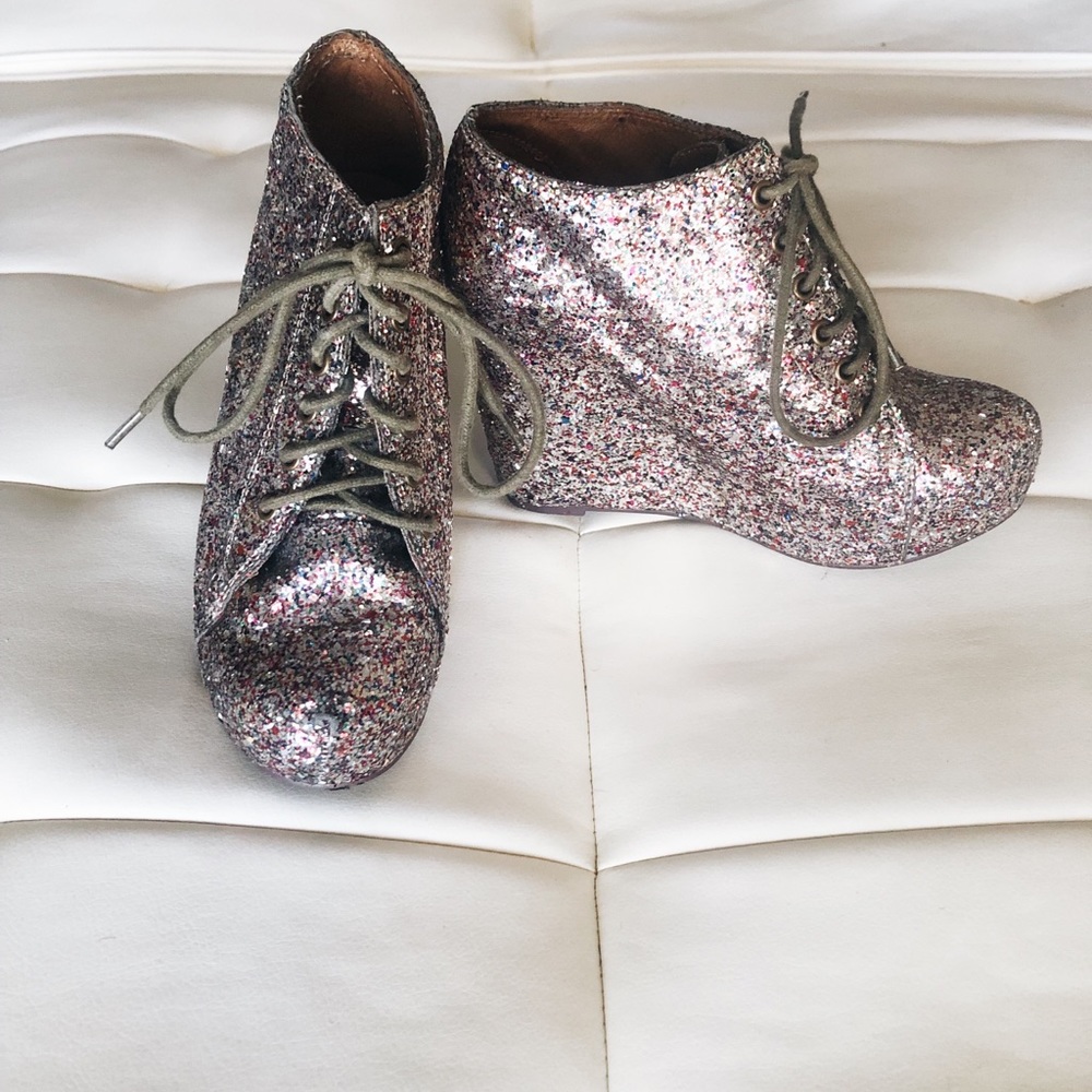 Jeffrey Campbell Glitter Wedge Ankle Bootie - Picture 7 of 7